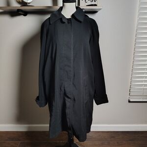 Brem Black Quilted Hooded Coat Size 8 Excellent